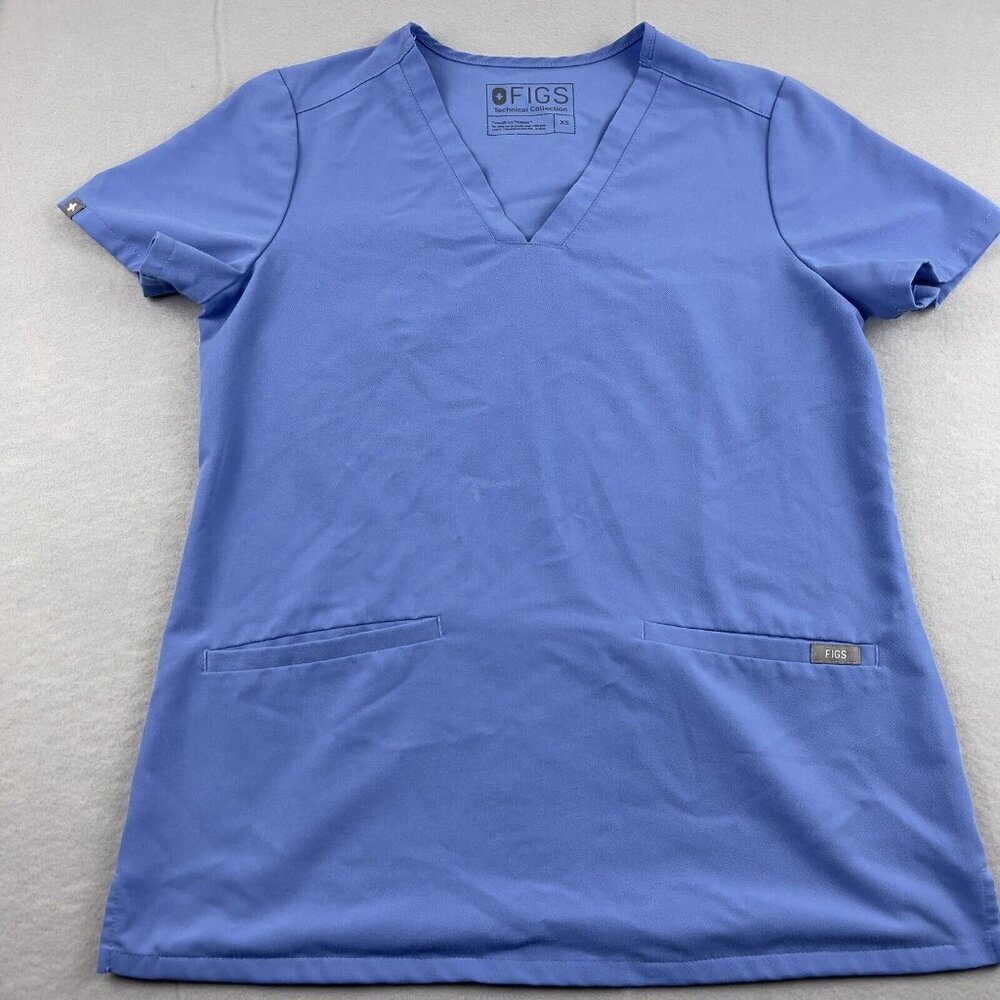 Figs Technical Collection Scrub Top Blue Women’s Size XS